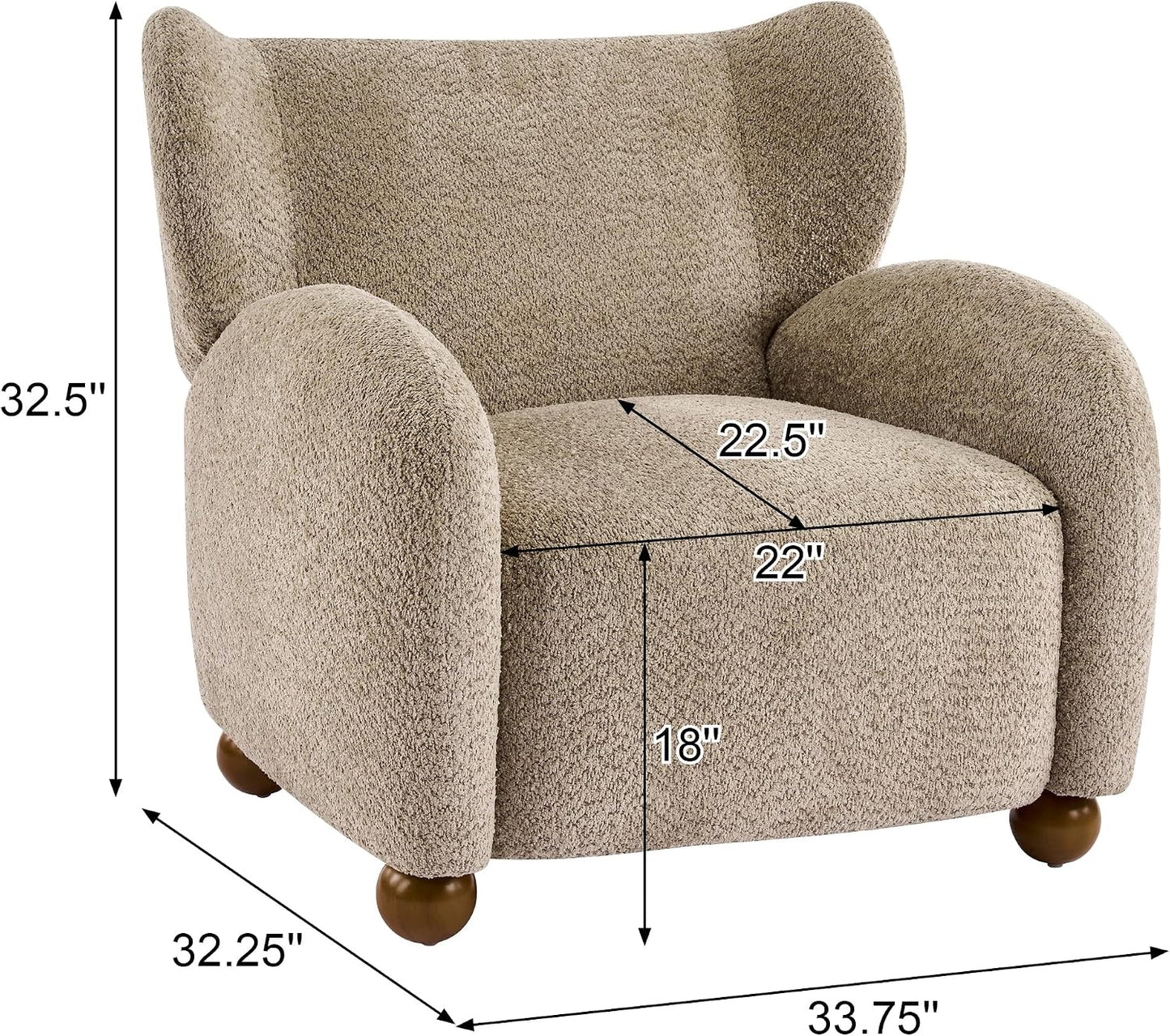 Aiden Boucle Wingback Accent Chair