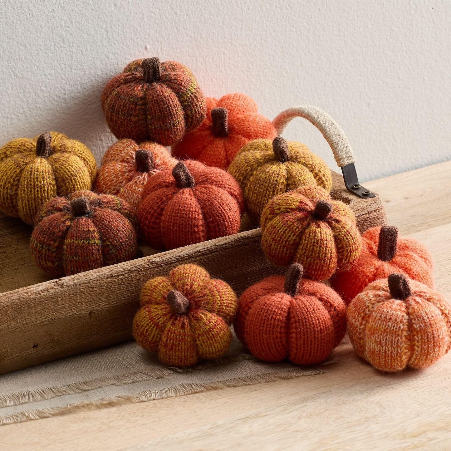 Set of 3 Cozy Knit Pumpkins