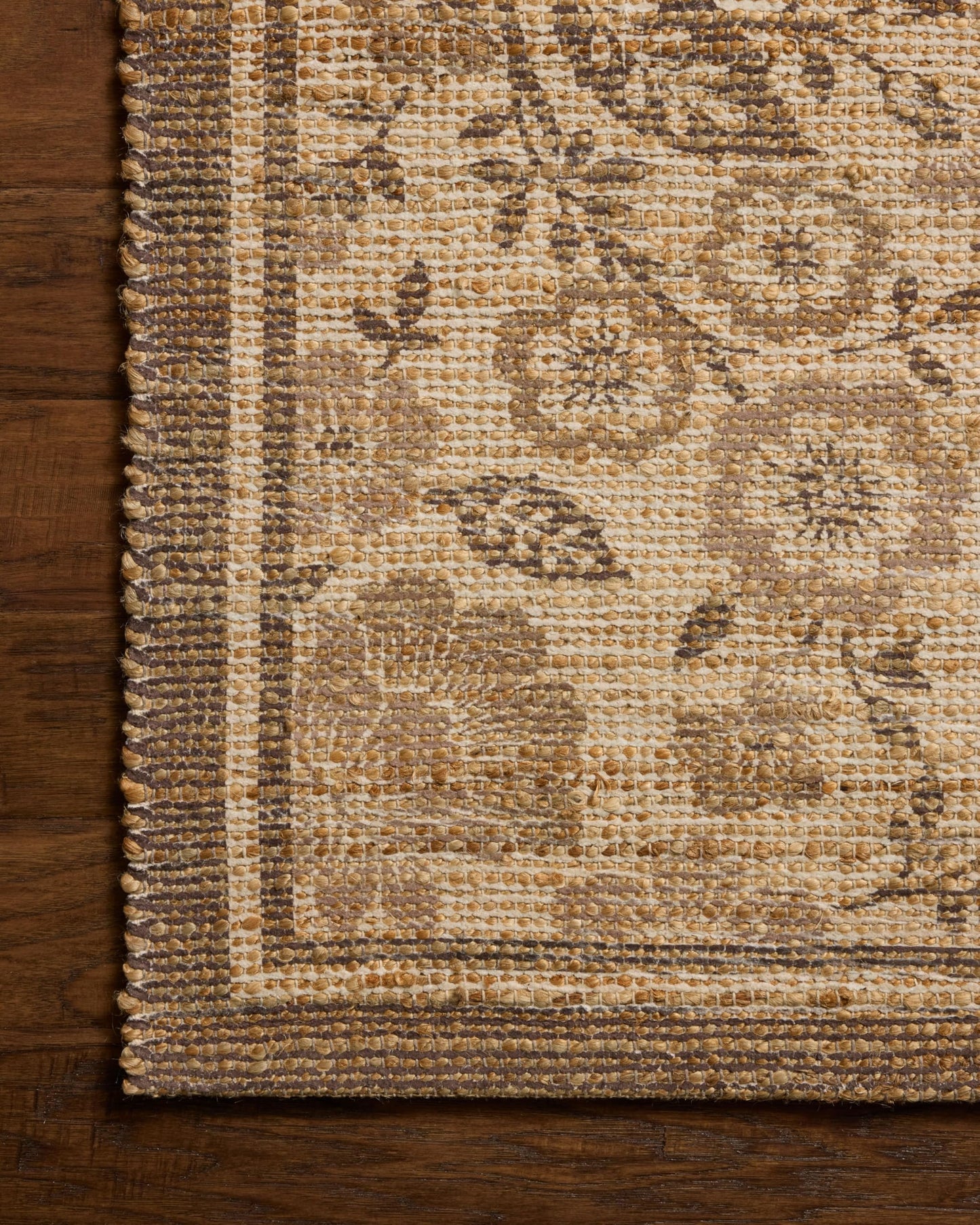 Loloi Chris Loves Julia Rue Collection Wheat/Sage Jute Neutral Floral Rug