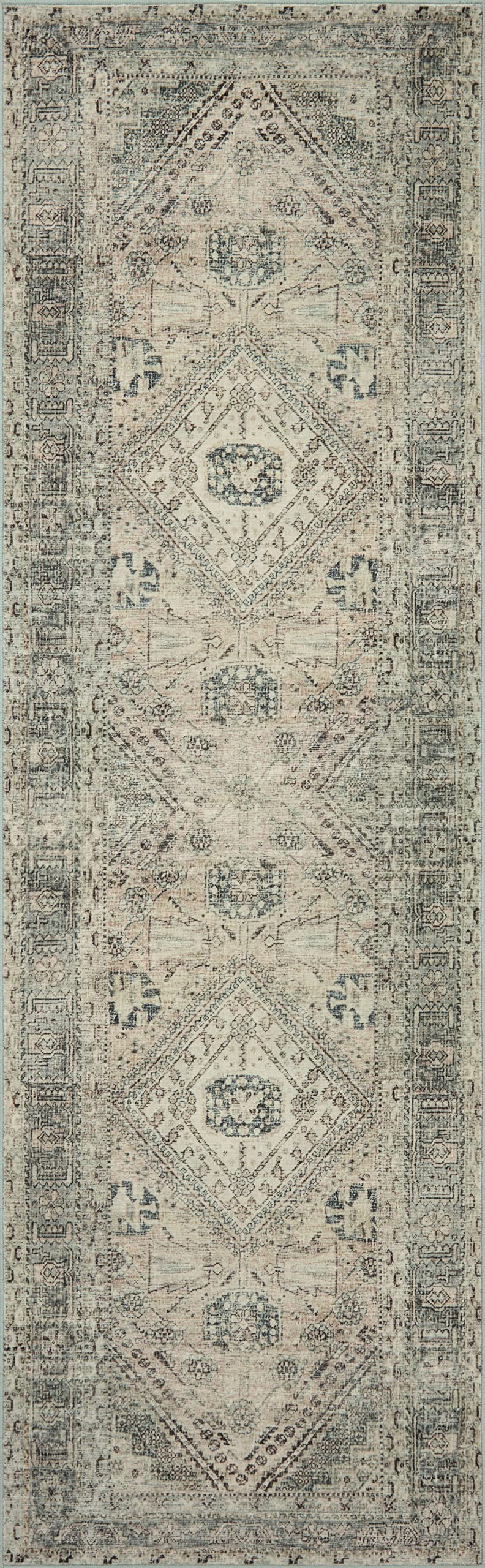 Loloi Magnolia Home by Joanna Gaines Sinclair Collection SIN-01 Pebble/Taupe 7'-6" x 9'-6", .25" Pile Height, Machine Washable, Area Rug