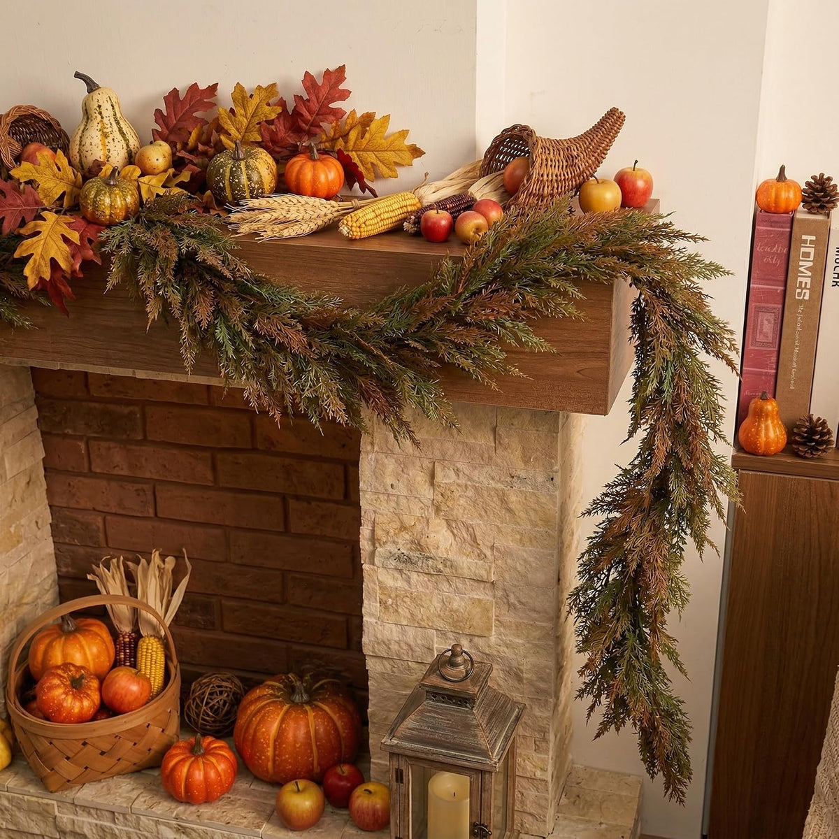 9ft Artificial Norfolk Pine Fall Garland