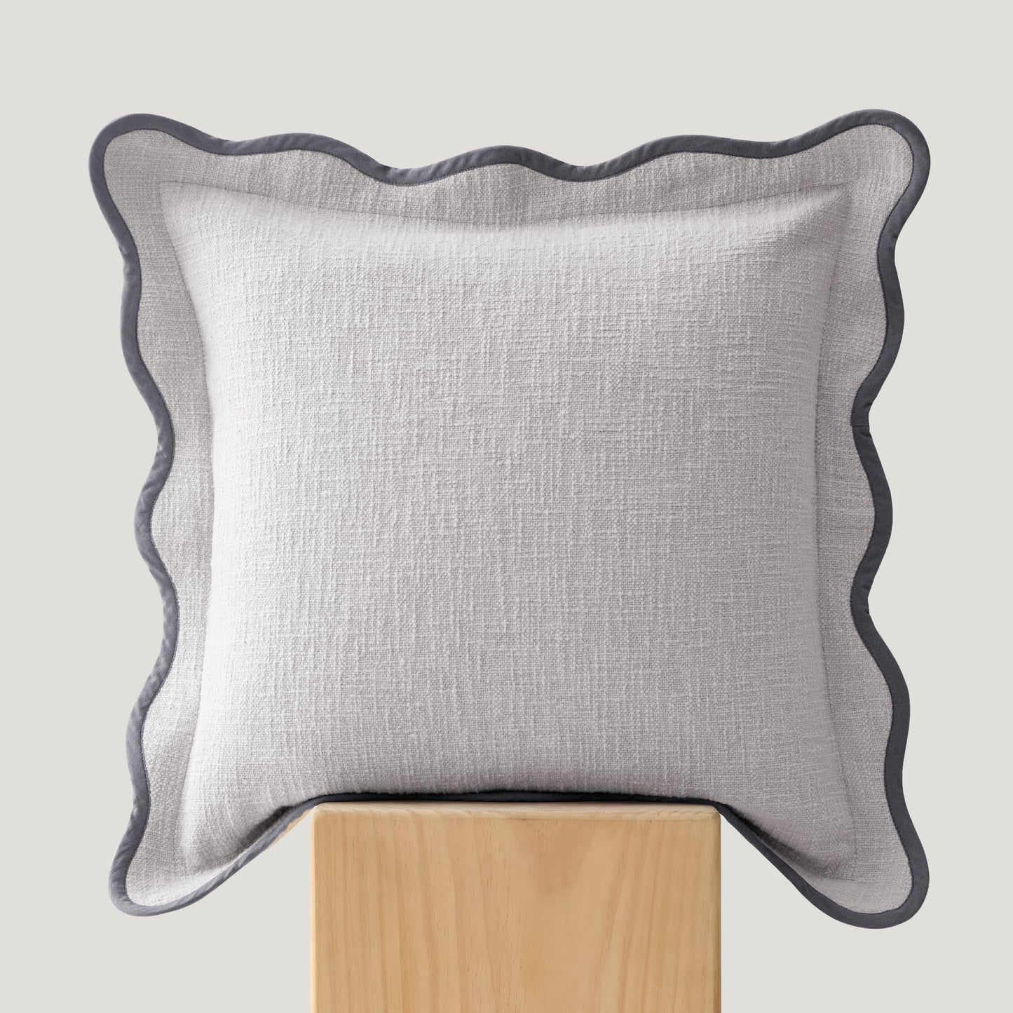 Double Stitch Scalloped Throw Pillow Covers - 100% Cotton