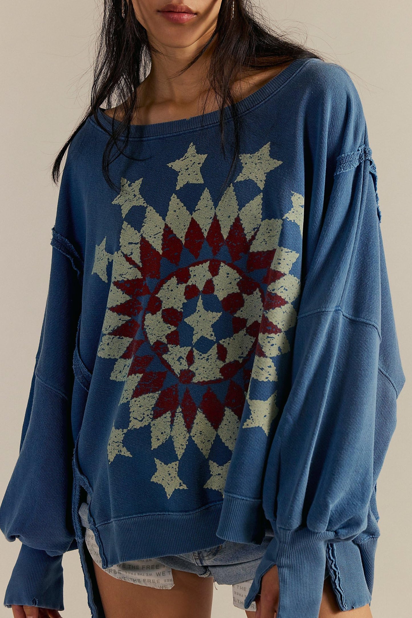 Womens Vintage Oversized Graphic Cute Crewneck Sweatshirt Y2k Loose Fit Aesthetic Retro Pullover Going Out Tops