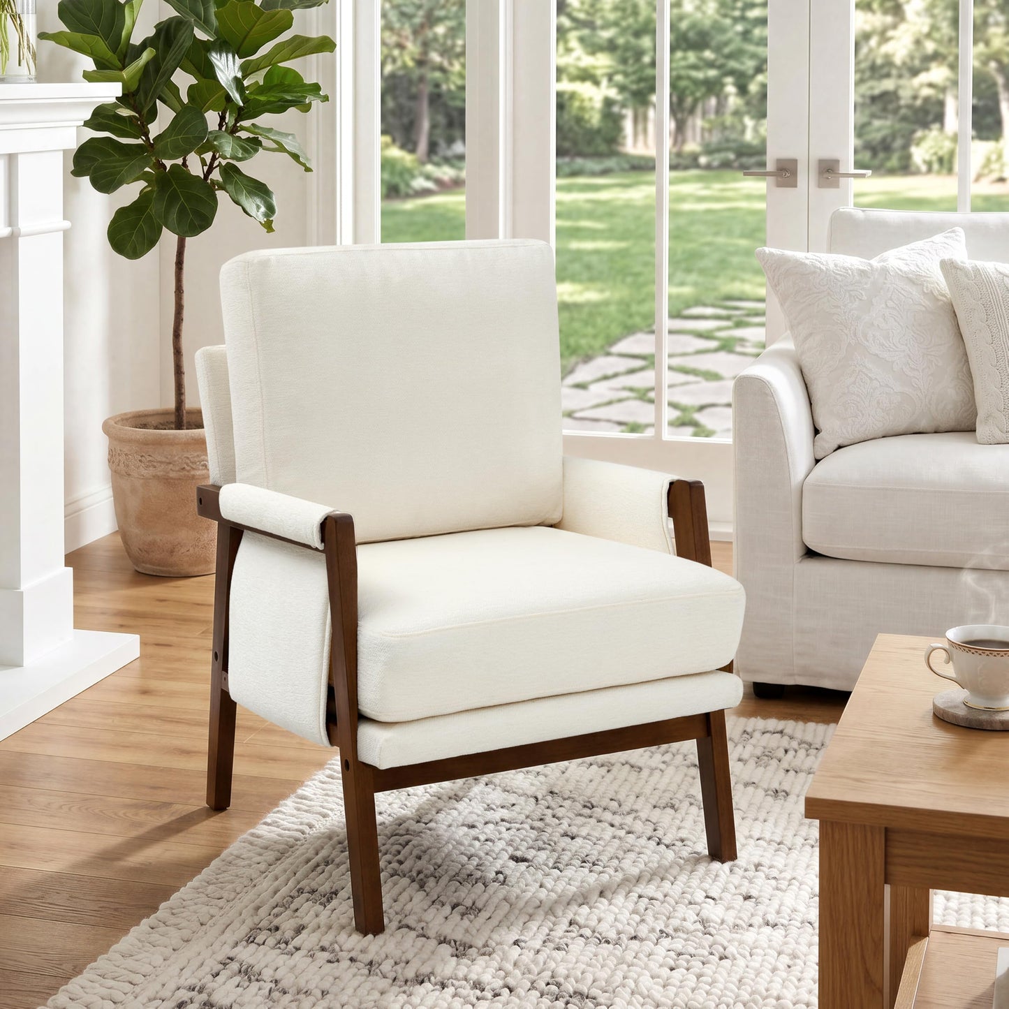 Modern Accent Armchair_Solid Wood