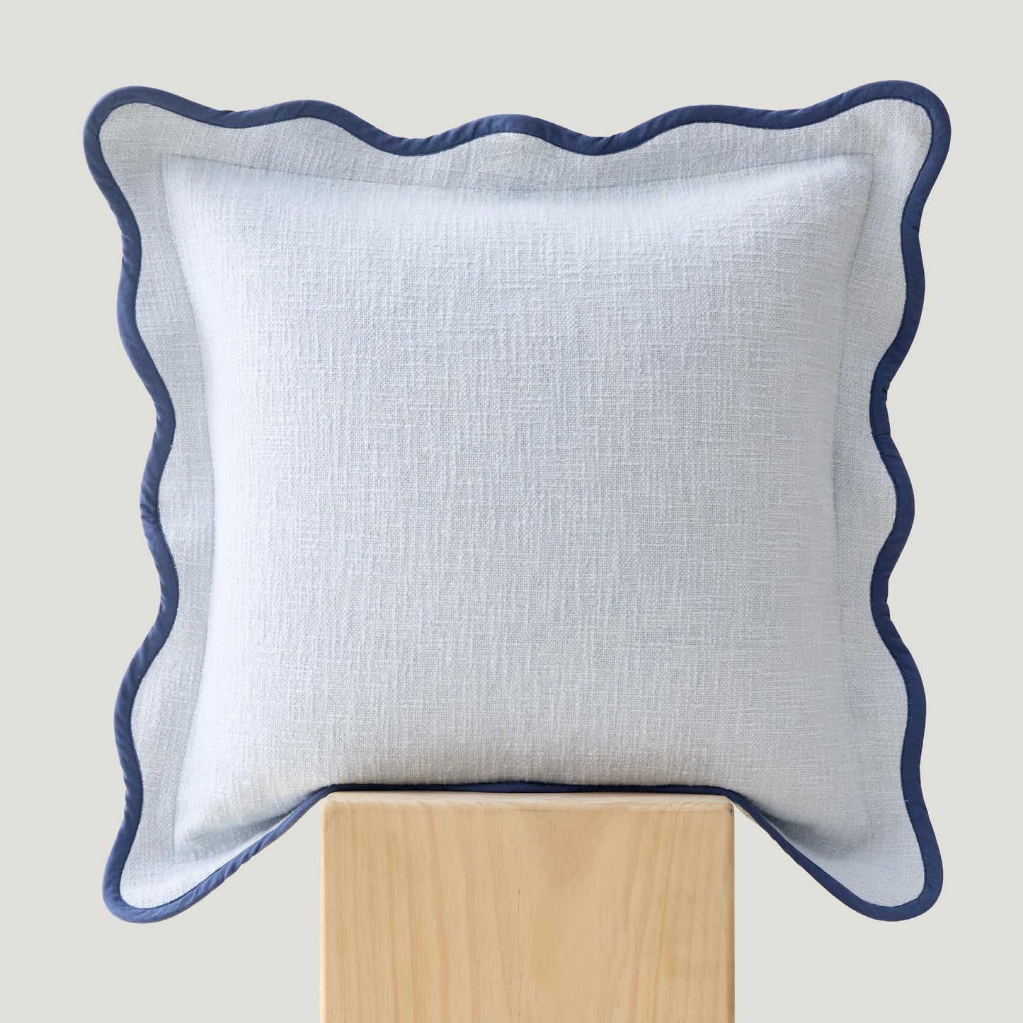 Double Stitch Scalloped Throw Pillow Covers - 100% Cotton