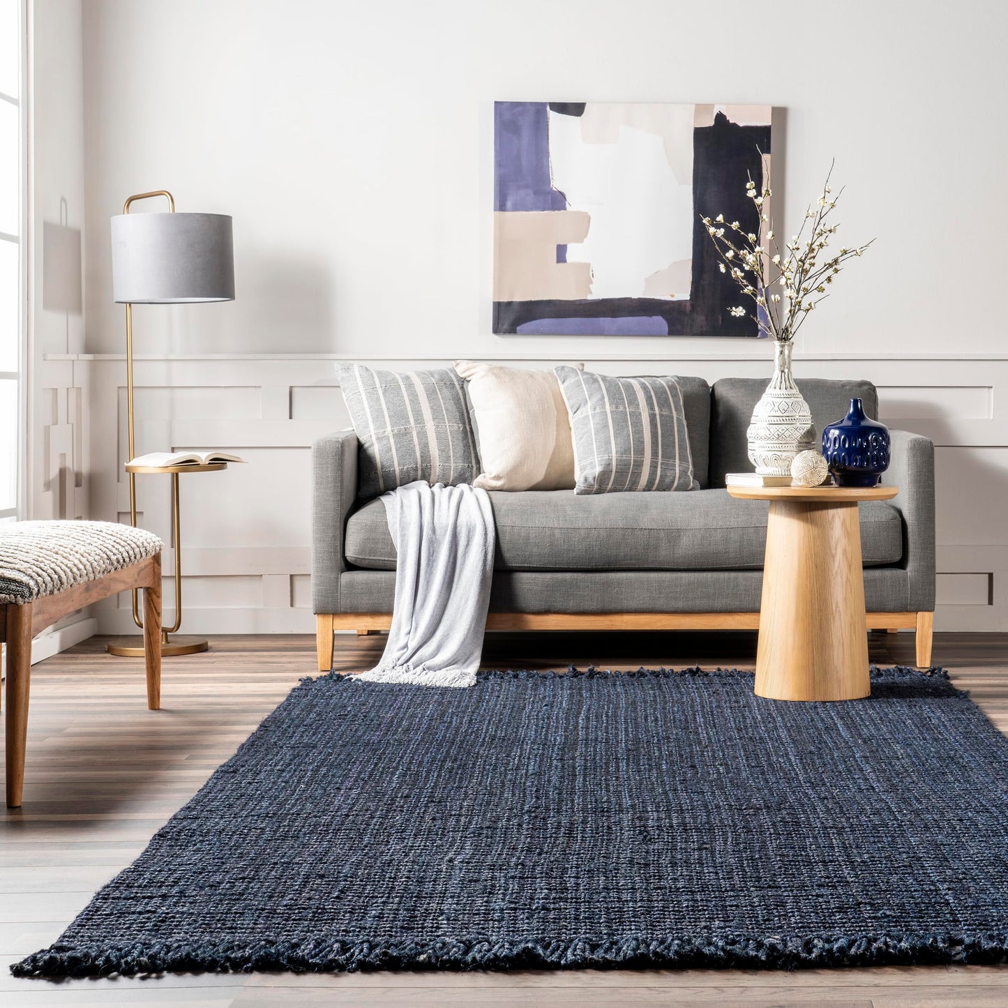 Chocolate Solid Flatweave Area Rug, 5' x 8'