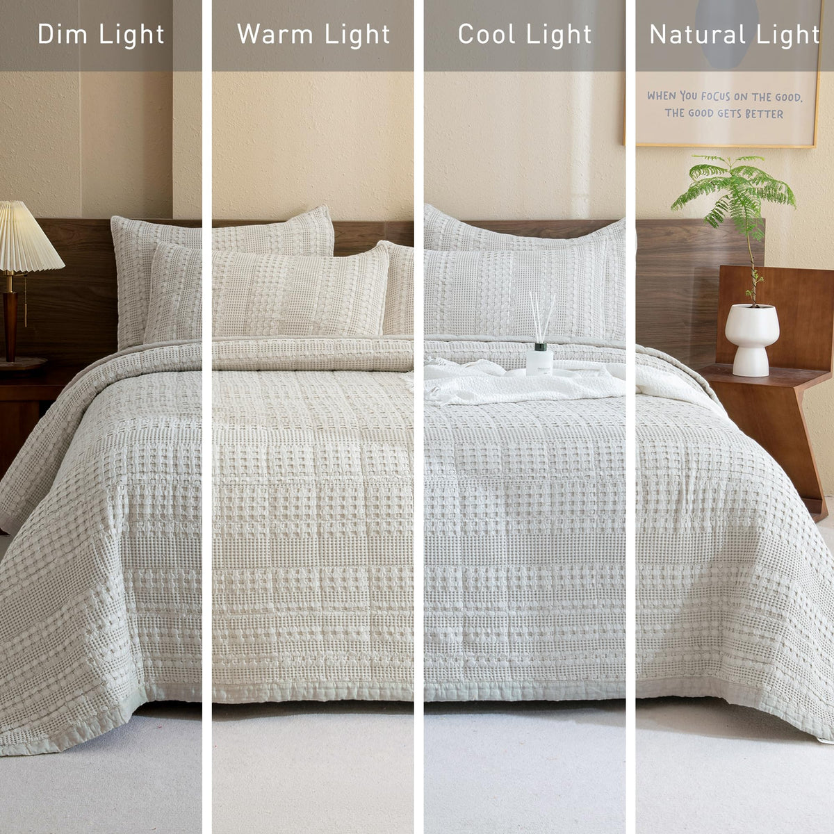 Oversized Waffle Weave Lightweight Coverlets_3 Pieces