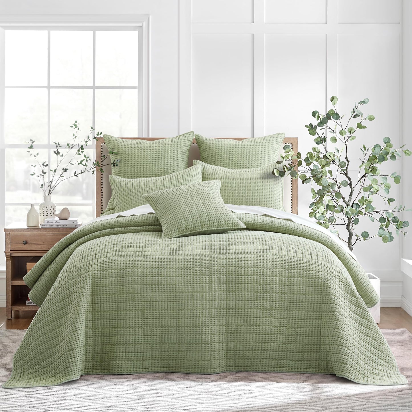 Levtex Home Mills Waffle King/Cal King Quilt Set (106x92in) with 2 Pillow Shams
