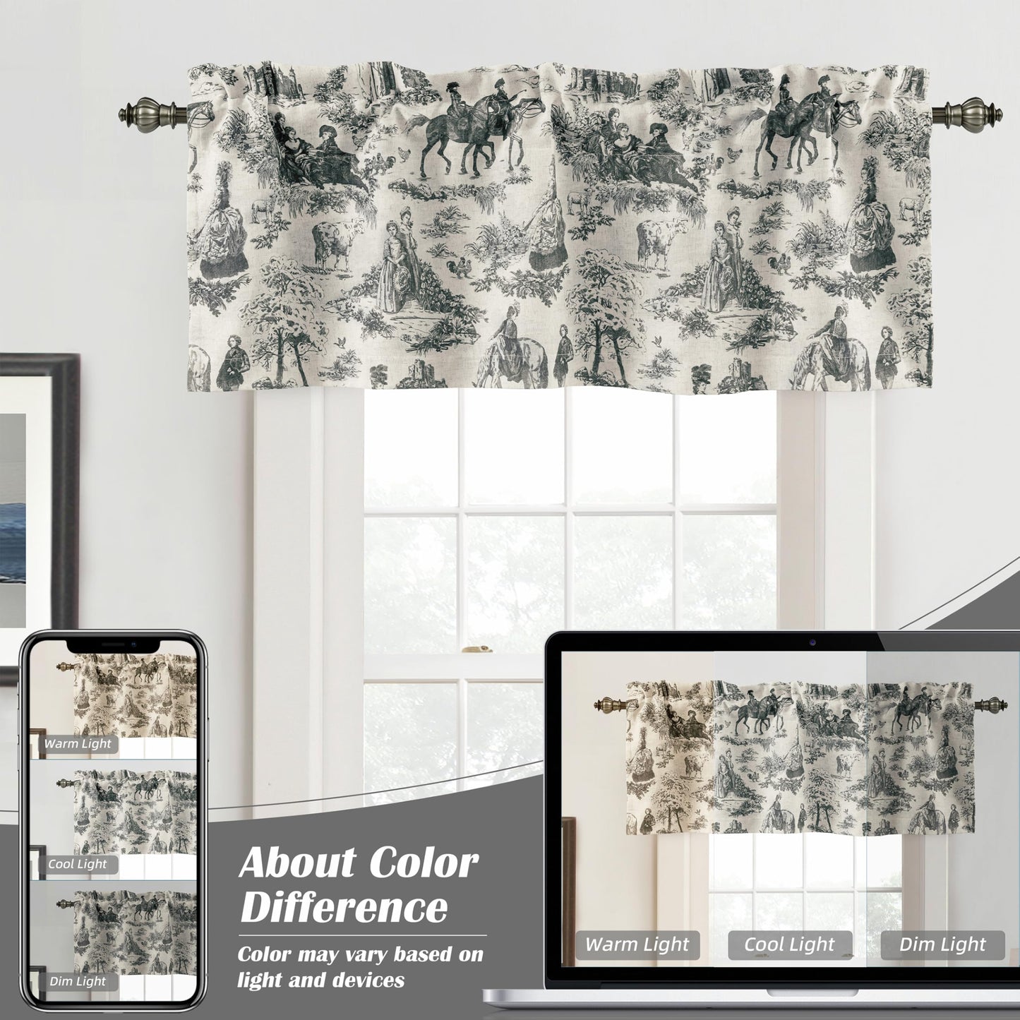 Linen Blackout Valance Window Curtain