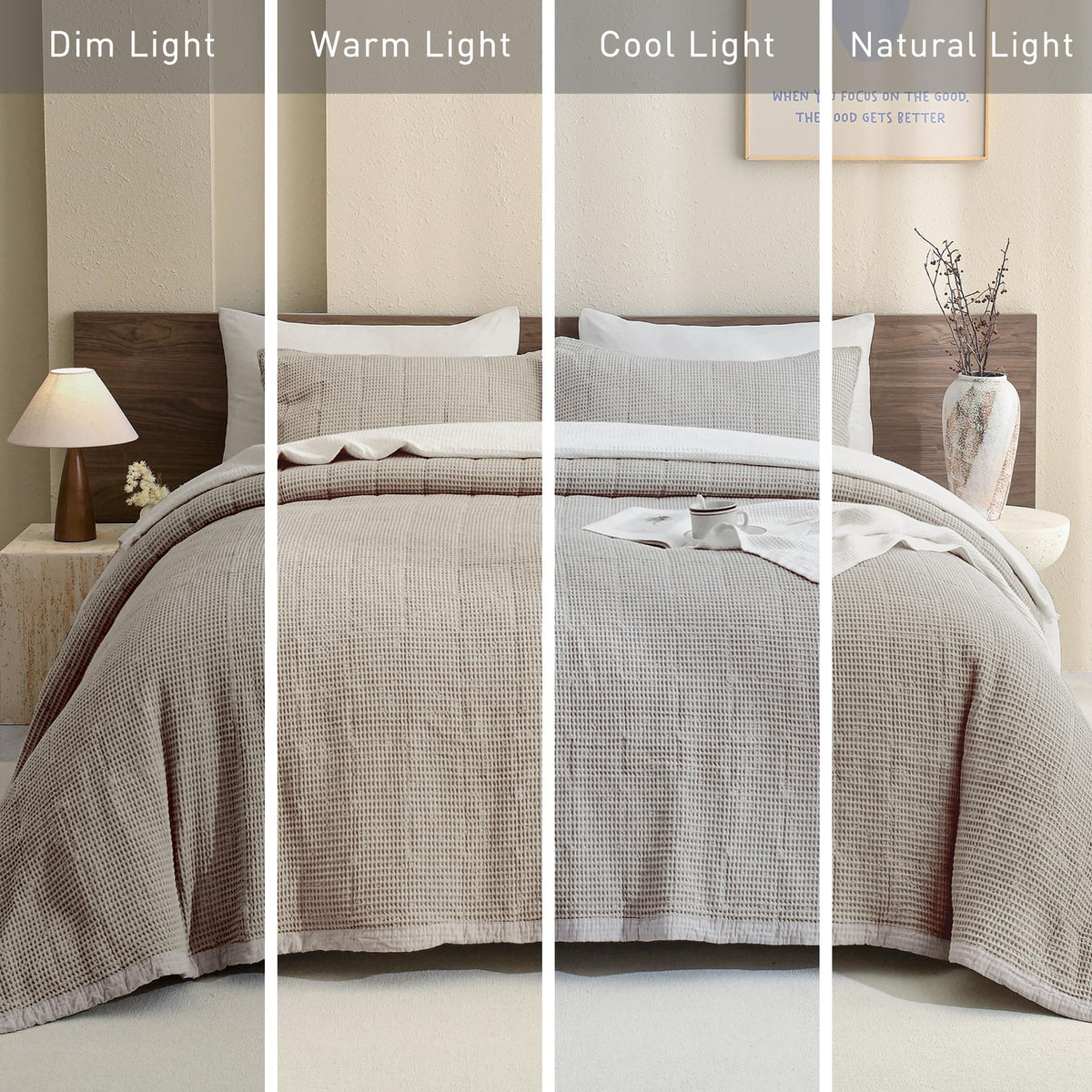 Oversized Waffle Weave Lightweight Coverlets_3 Pieces