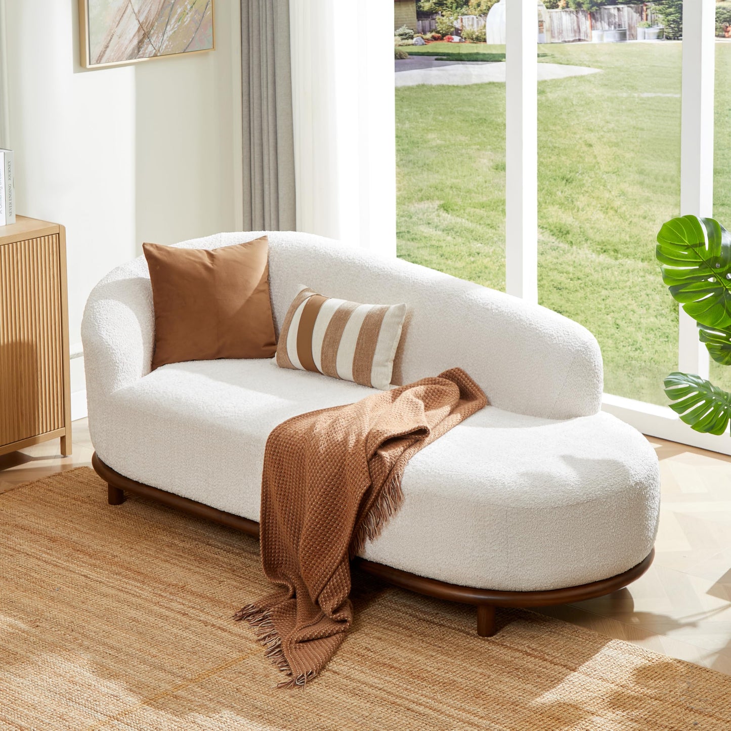 Bouclé Chaise Lounge Sofa
