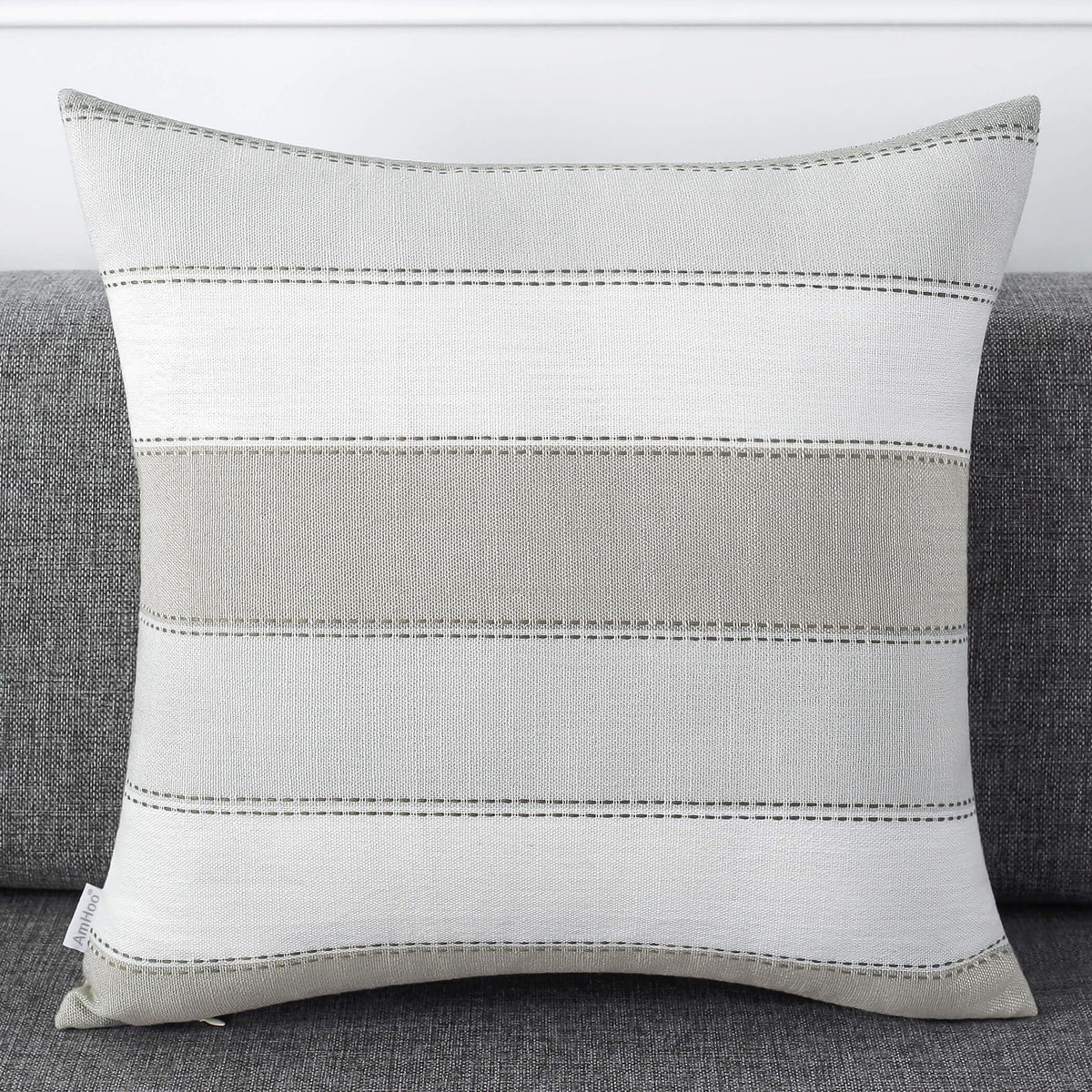2 Pair Stripe Check Throw Pillow Covers 18x18Inch
