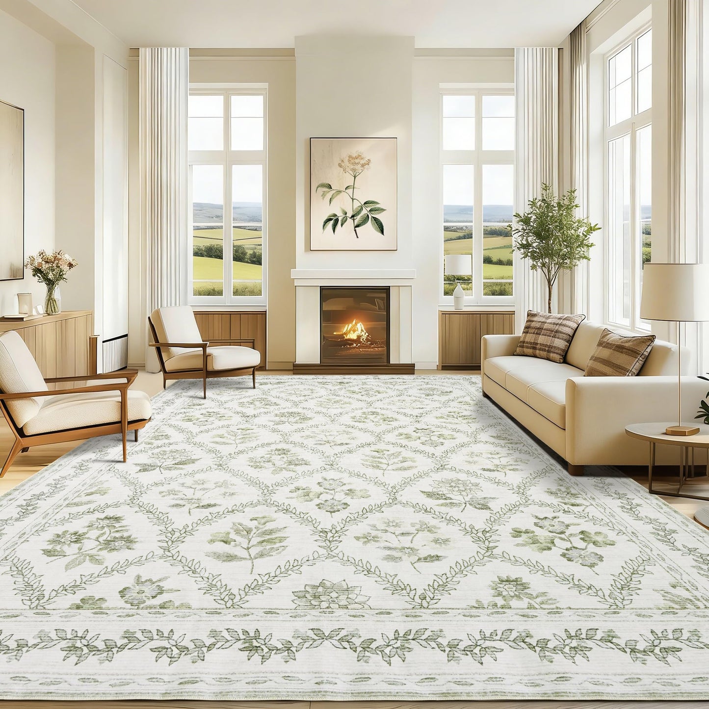 Floral Living Room Rug