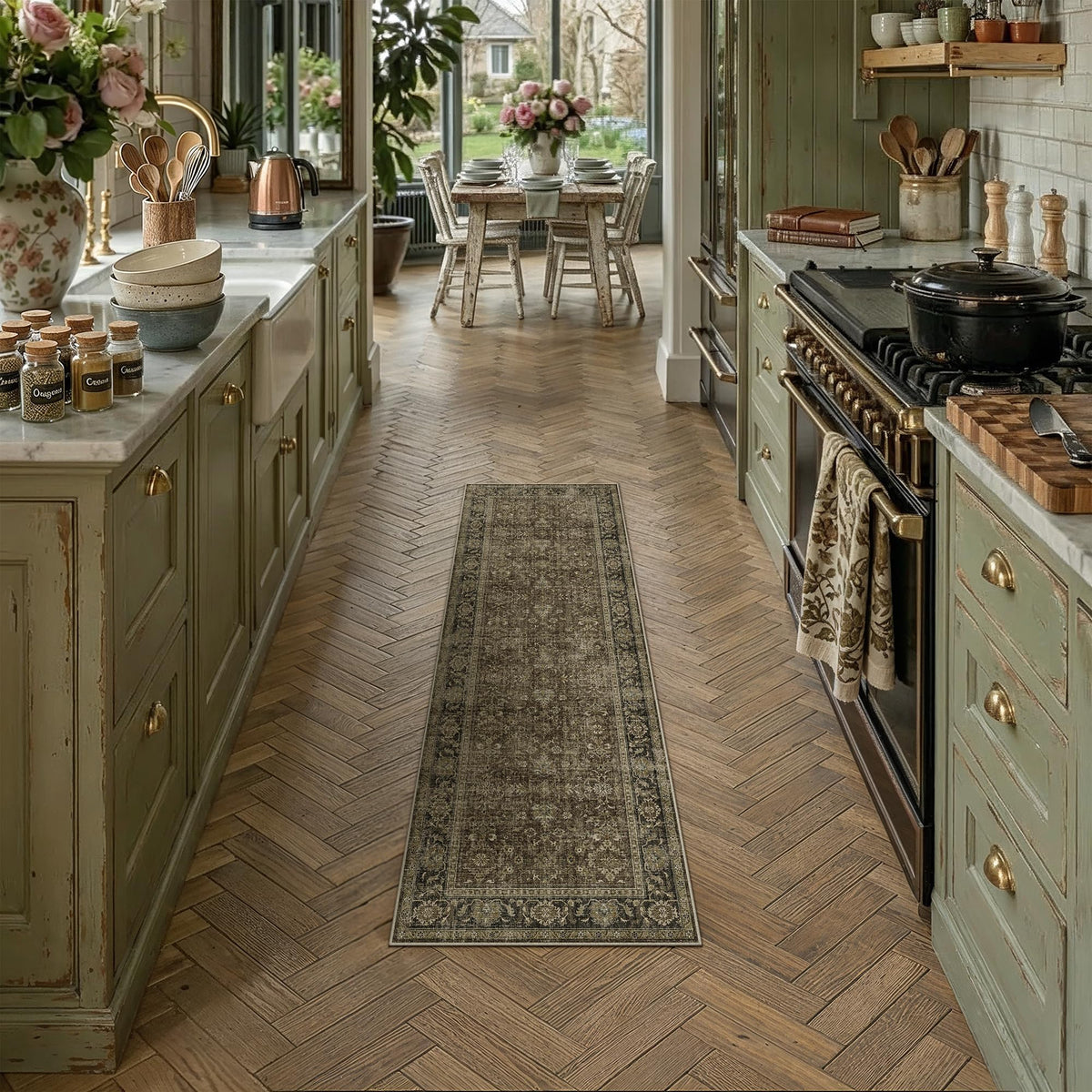 Dark Brown Vintage Rug