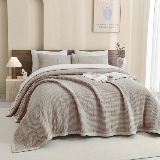 Oversized Waffle Weave Lightweight Coverlets_3 Pieces