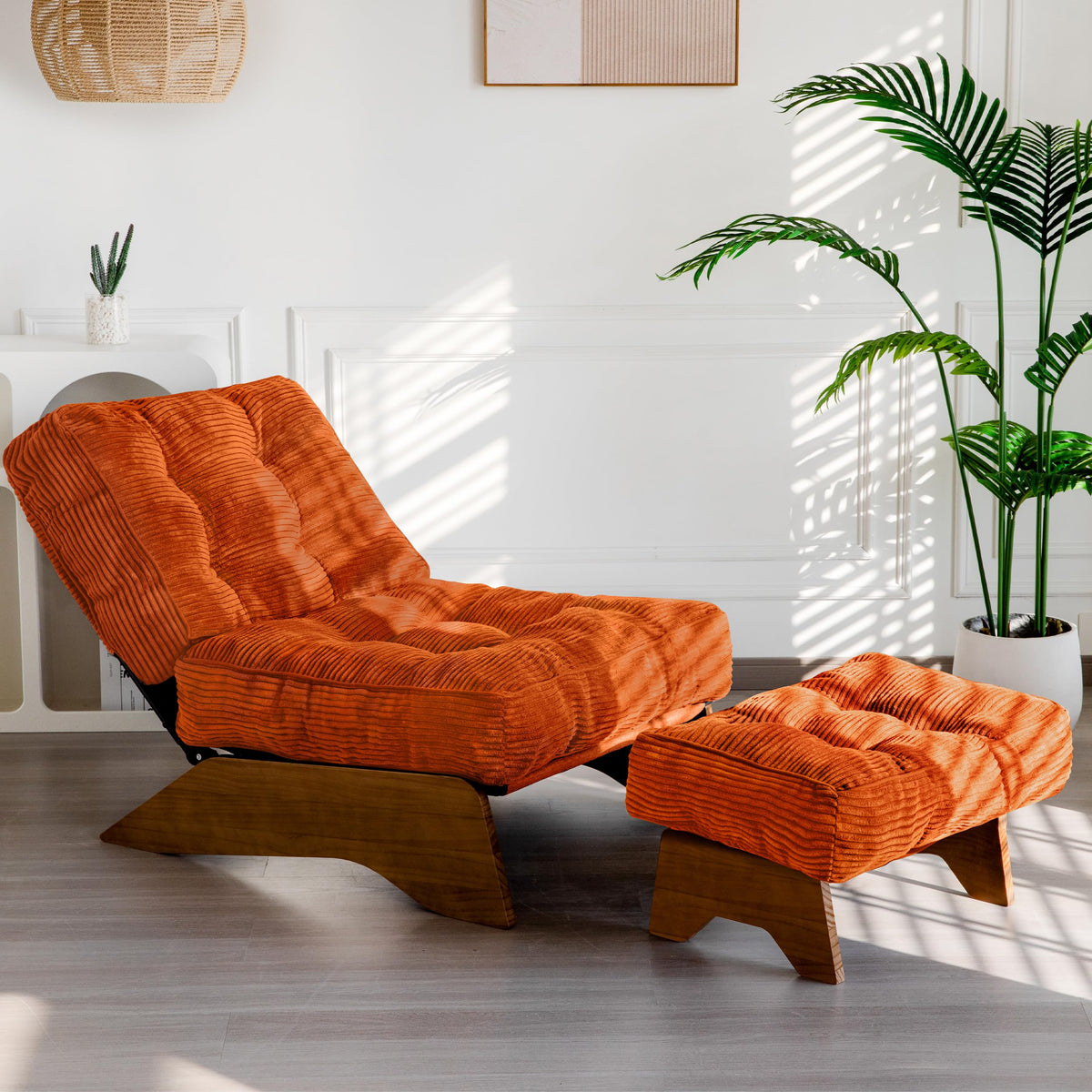 Lounge Chair with Ottoman and with Adjustable Backrest