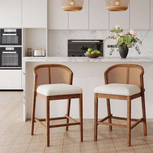 Rattan Counter Stools Set of 2