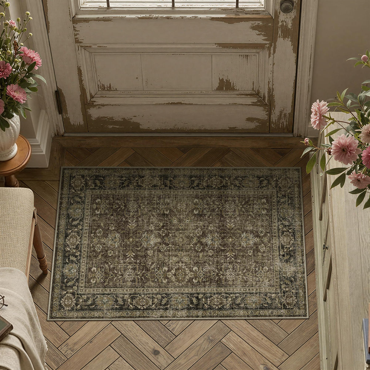 Dark Brown Vintage Rug
