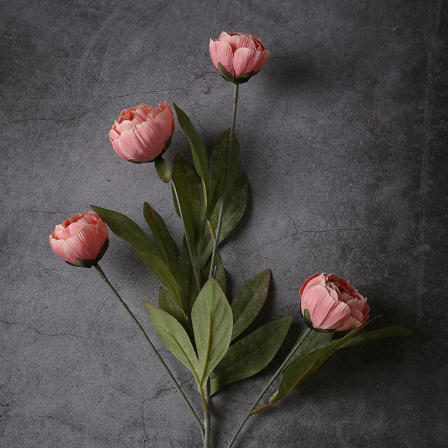 6 Pcs Faux Silk Peony Artificial Flowers 27" Stems