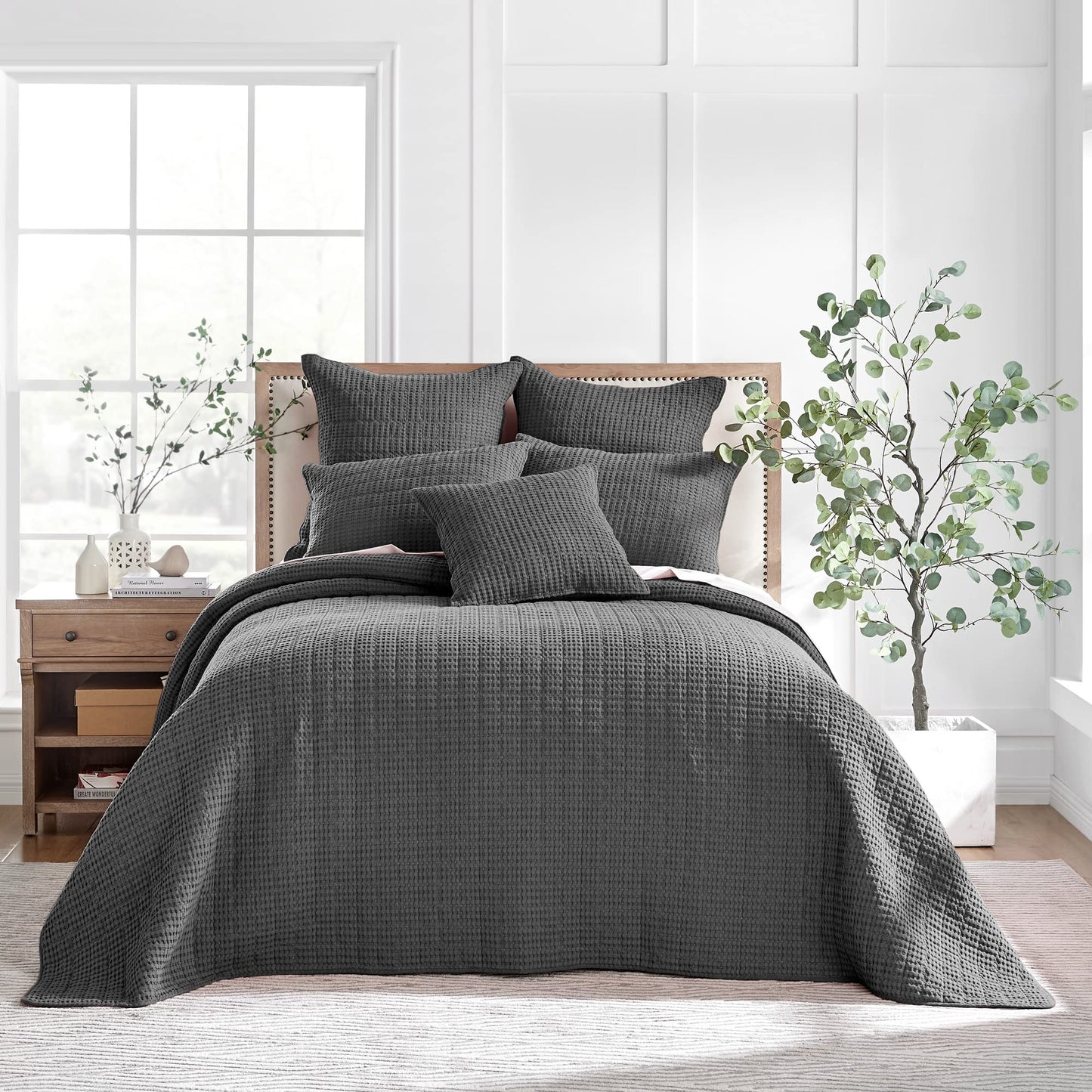 Levtex Home Mills Waffle King/Cal King Quilt Set (106x92in) with 2 Pillow Shams