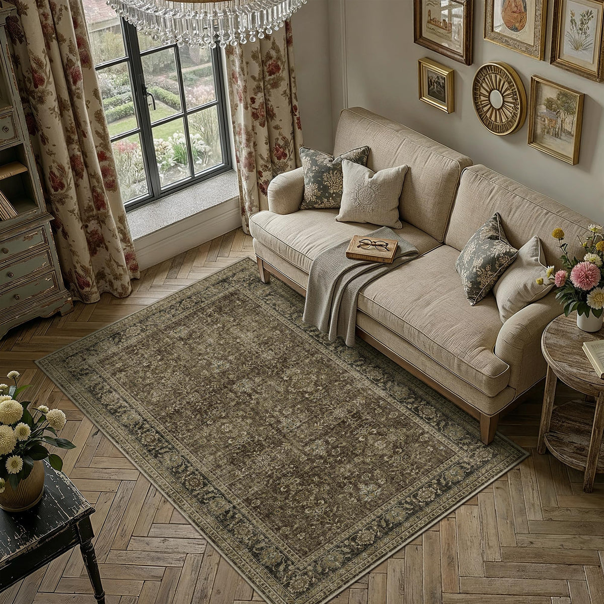 Dark Brown Vintage Rug