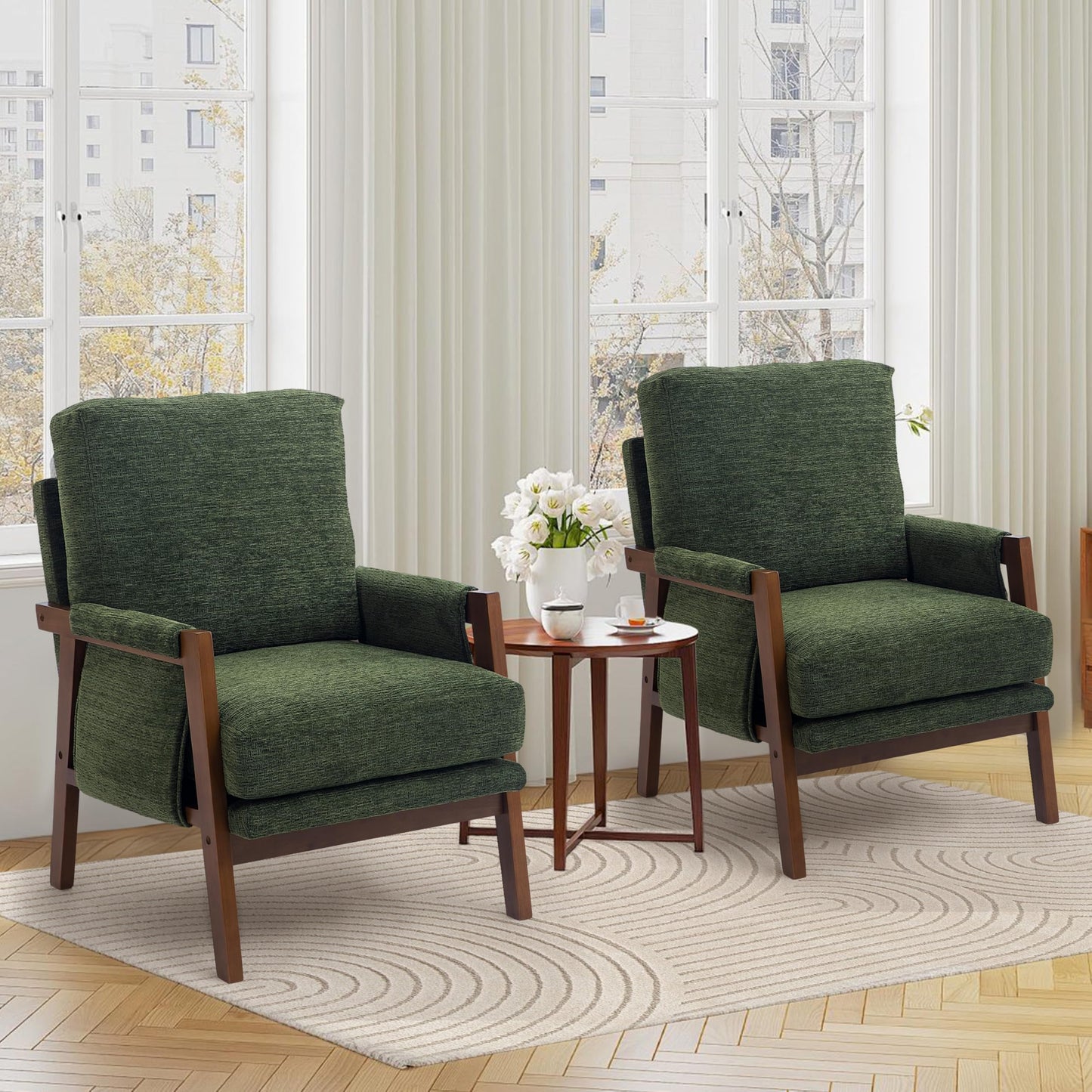 Modern Accent Armchair_Solid Wood