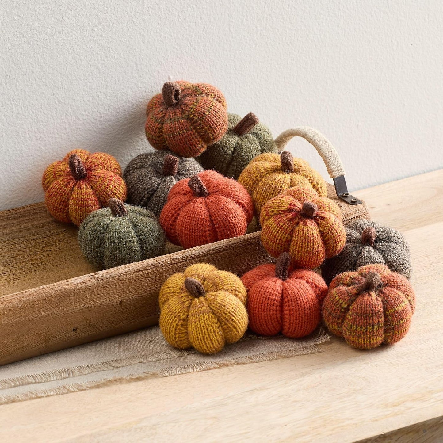 Set of 3 Cozy Knit Pumpkins