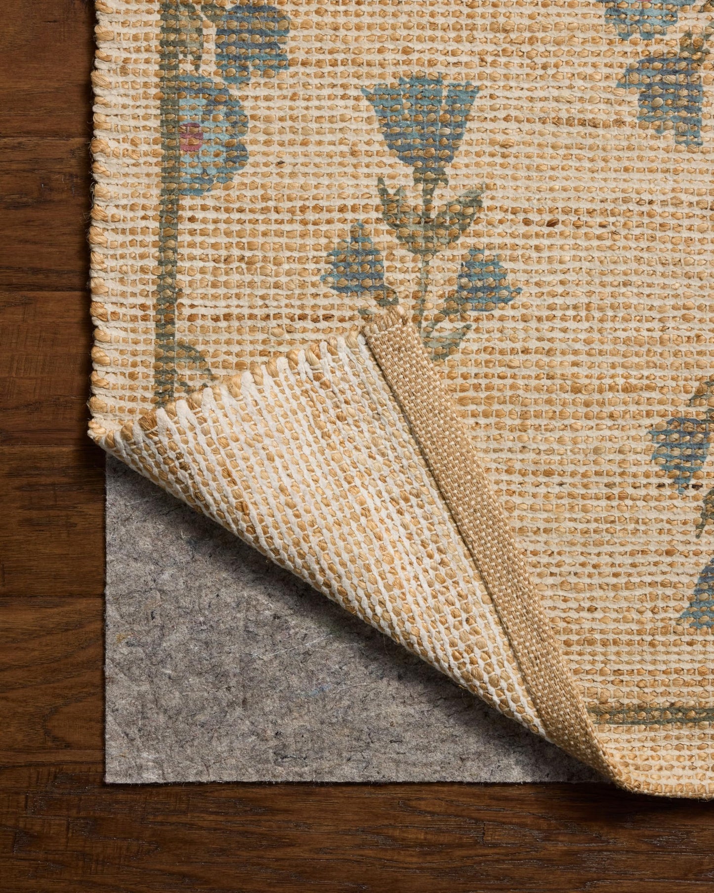 Loloi Chris Loves Julia Rue Collection Wheat/Sage Jute Neutral Floral Rug