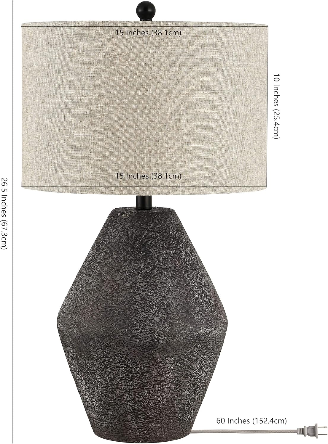 SAFAVIEH Lighting Collection – Ersta Brown Modern Rustic Farmhouse Table Lamp, 27-Inch Accent Lamp for Bedroom, Living Room, Home Office (TBL4367A)