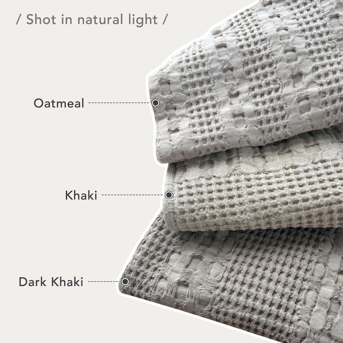 Oversized Waffle Weave Lightweight Coverlets_3 Pieces