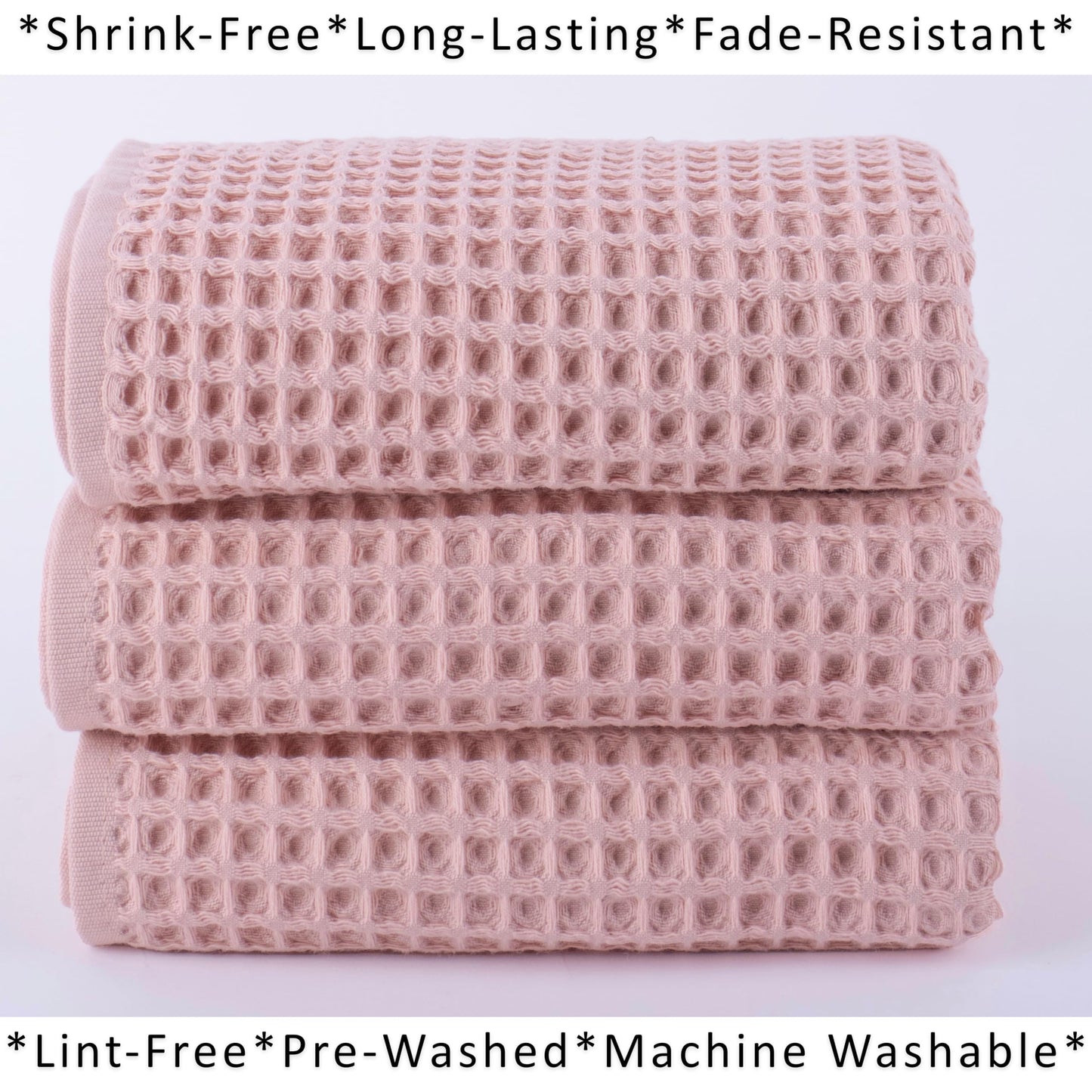 PÜSKÜL Organic Waffle Kitchen Towel Pure 100% Turkish Cotton Set of 3 Natural Raw-Undyed Towel - Premium Quality Soft Quick-Dry Absorbent Lint-Free Hand & Dish Towels Large 32X16 (3, Natural Beige)