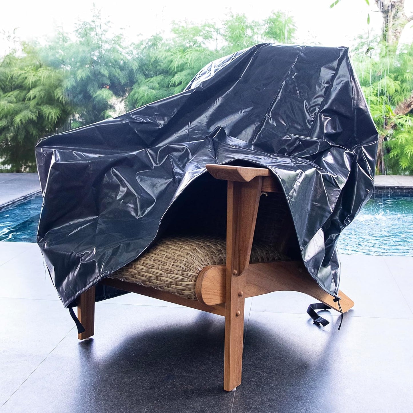 Cambridge Casual Camden Chair with Ottoman, Wicker Accent, Patio Lounge for Porch