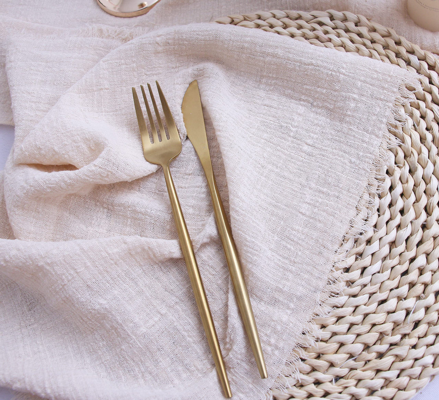 Cloth Napkins with Fringe Set of 12,100% Soft Cotton, Gauze Washable Easter Napkins for Wedding Decorative Dinner Parties, Valentine's Day (16''*16'') Light Blue