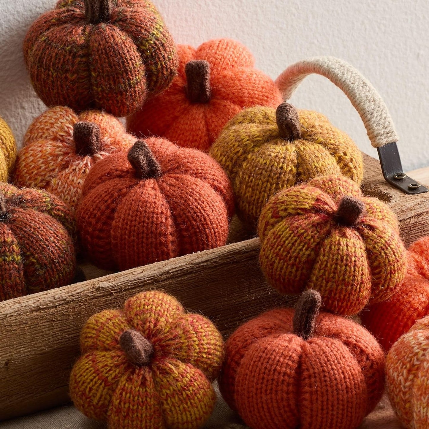 Set of 3 Cozy Knit Pumpkins