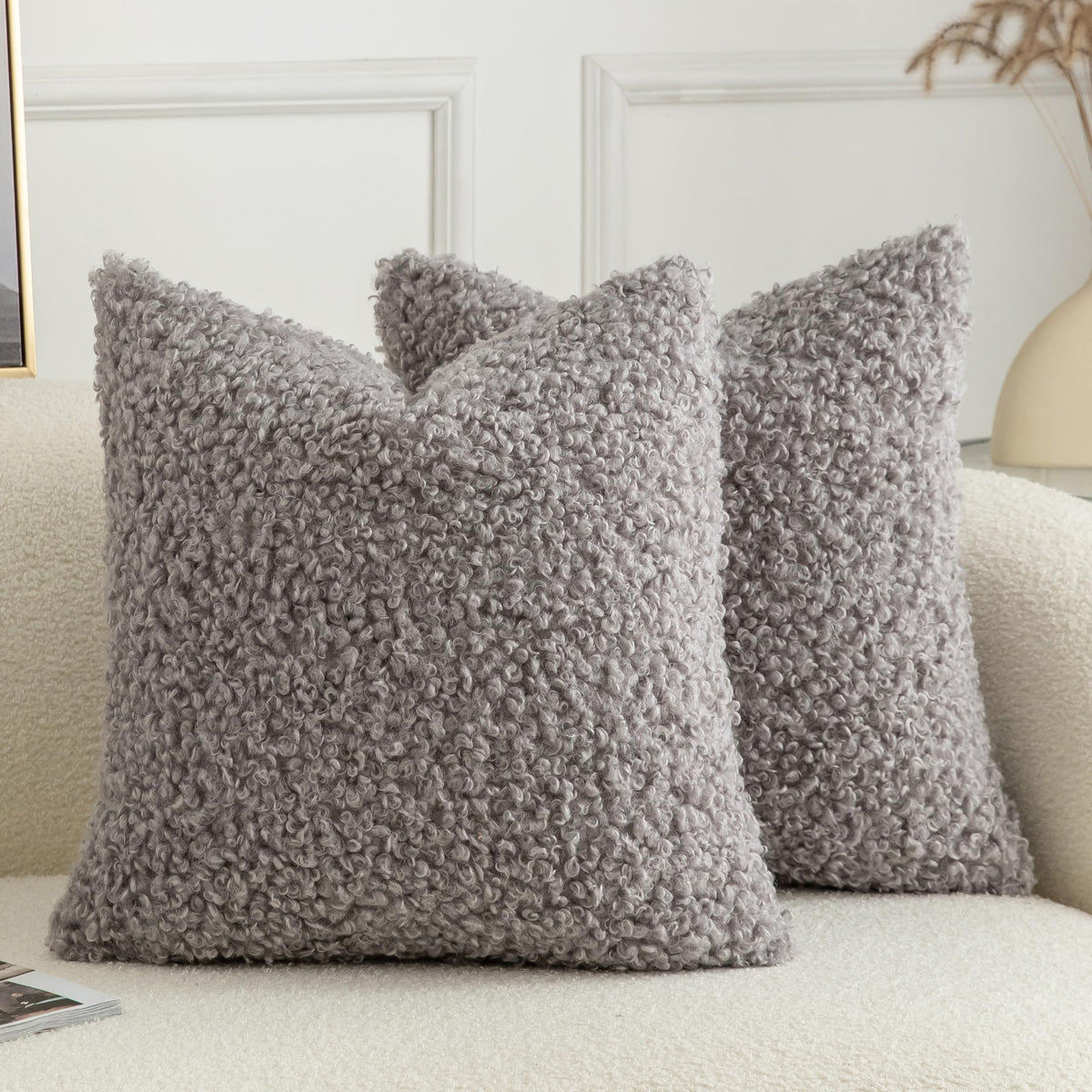Pack of 2 Curly Teddy Wool Faux Fur