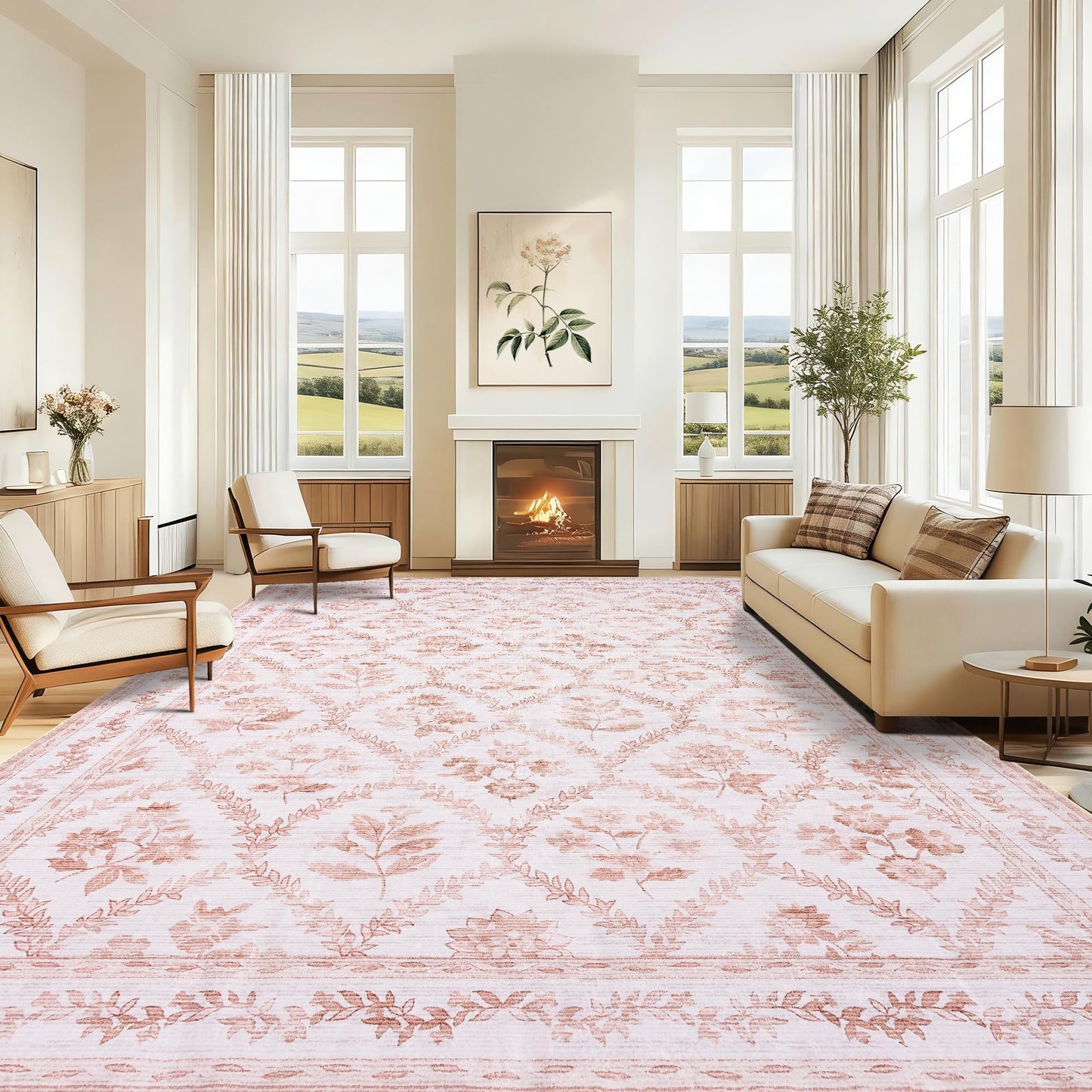Floral Living Room Rug