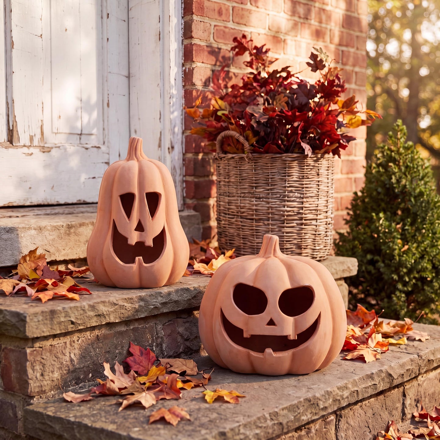 2 Pack Fall Terracotta Pumpkins