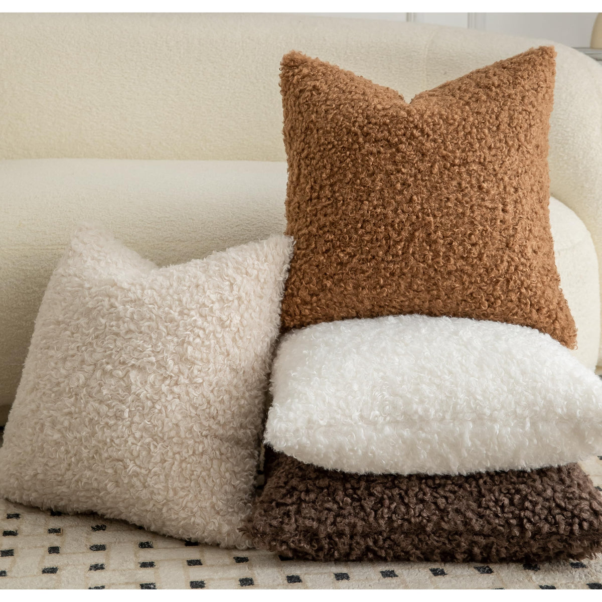 Pack of 2 Curly Teddy Wool Faux Fur