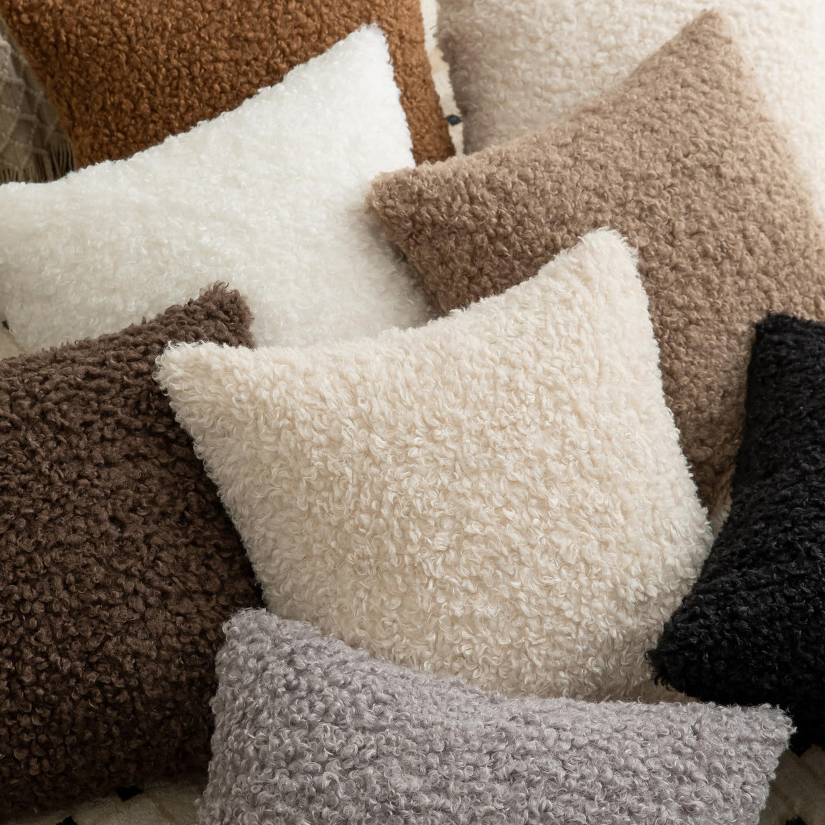 Pack of 2 Curly Teddy Wool Faux Fur
