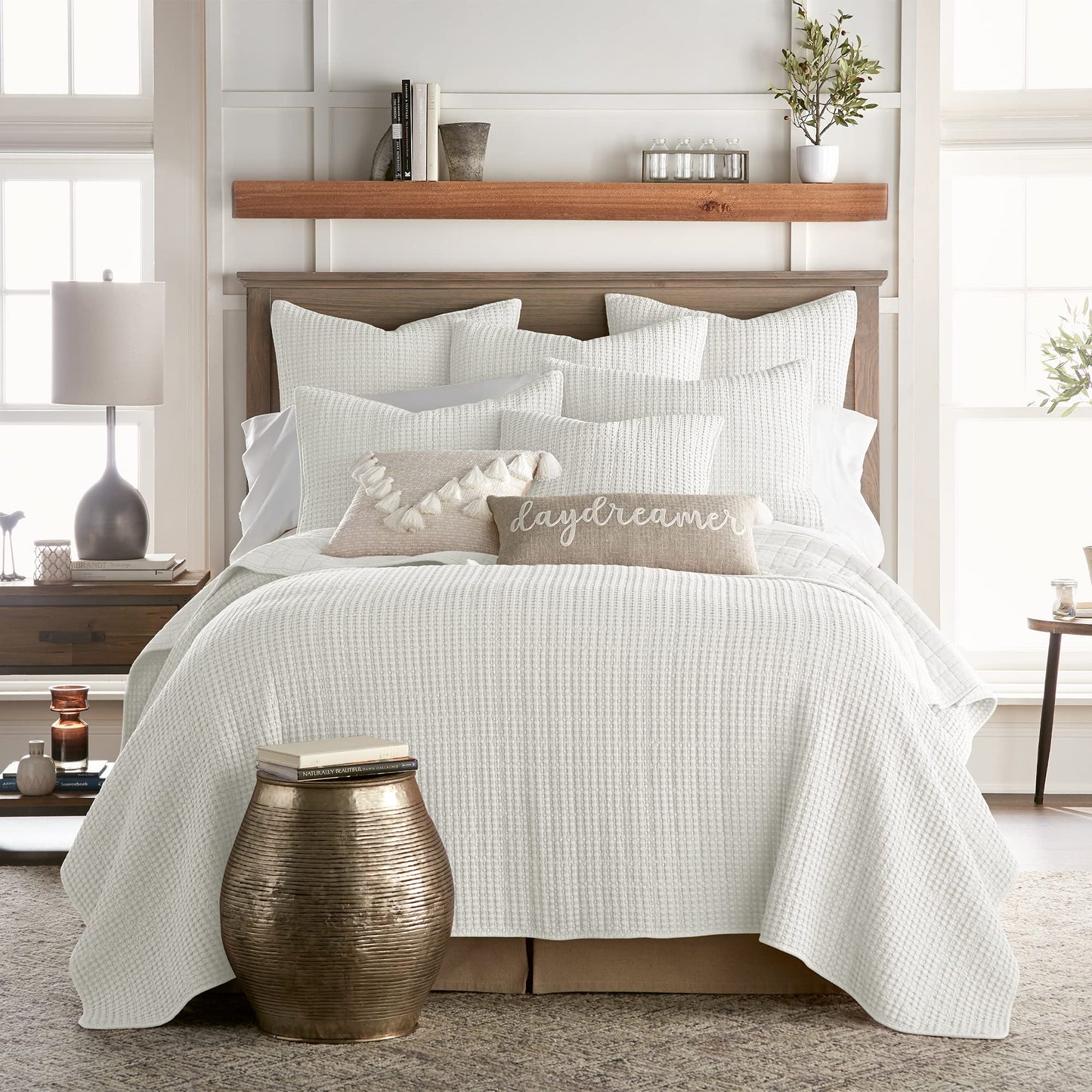 Levtex Home Mills Waffle King/Cal King Quilt Set (106x92in) with 2 Pillow Shams