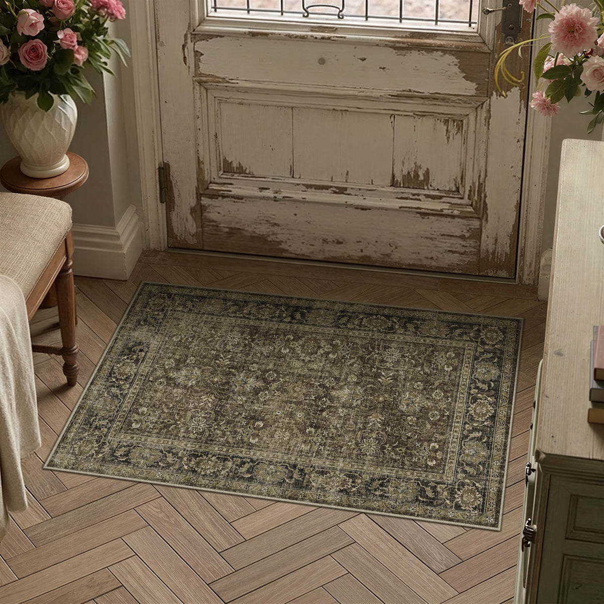 Dark Brown Vintage Rug
