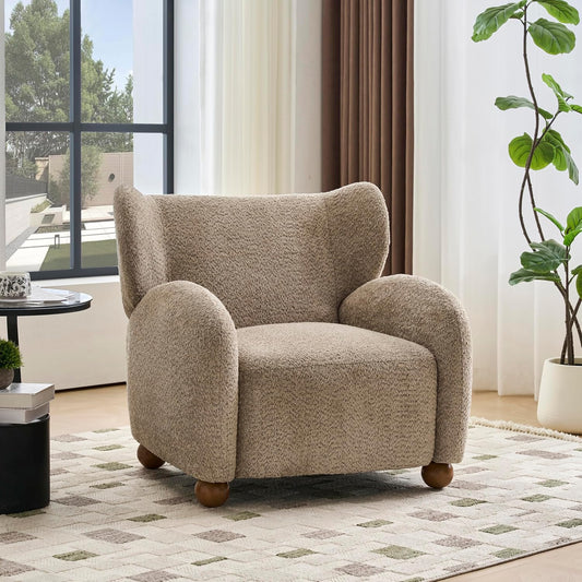 Aiden Boucle Wingback Accent Chair