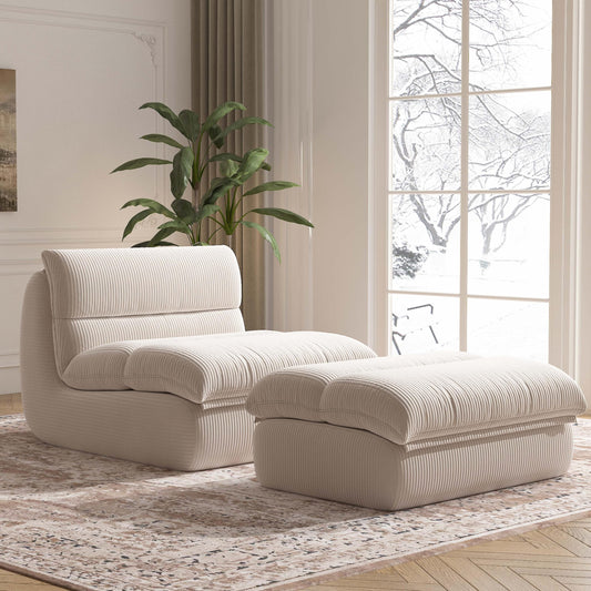 Cozy Comfy Bean Bag Chair with Ottoman