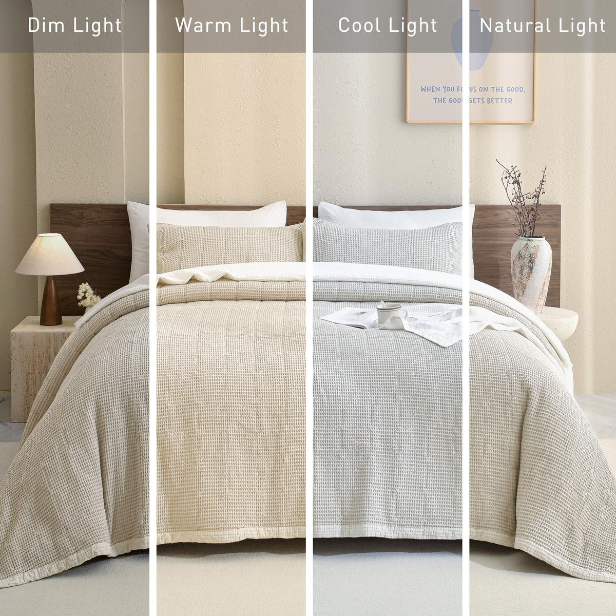 Oversized Waffle Weave Lightweight Coverlets_3 Pieces