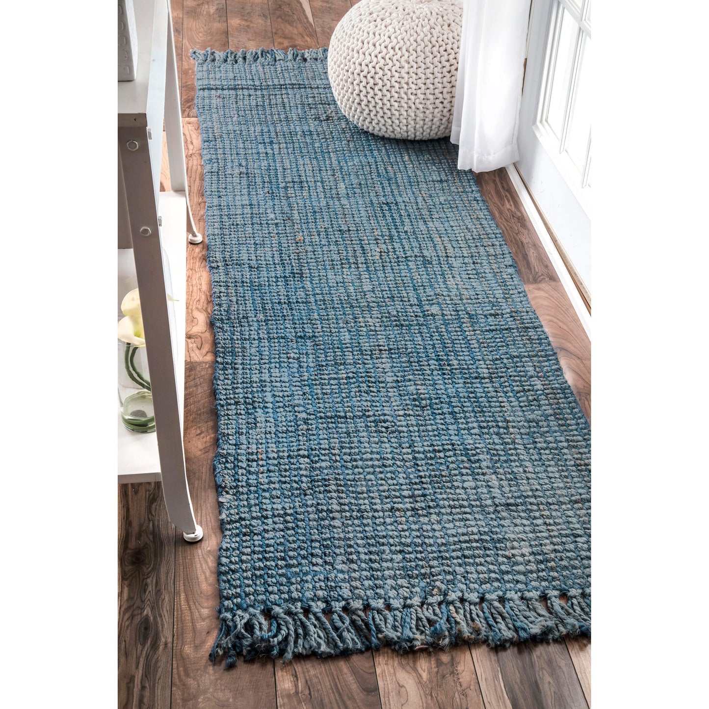 Chocolate Solid Flatweave Area Rug, 5' x 8'
