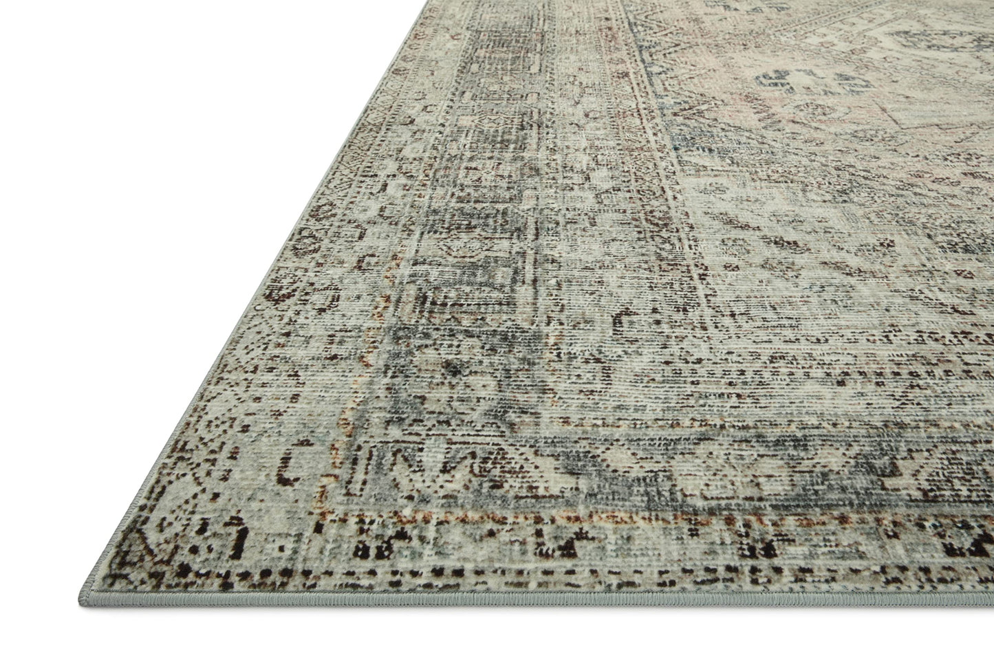 Loloi Magnolia Home by Joanna Gaines Sinclair Collection SIN-01 Pebble/Taupe 7'-6" x 9'-6", .25" Pile Height, Machine Washable, Area Rug