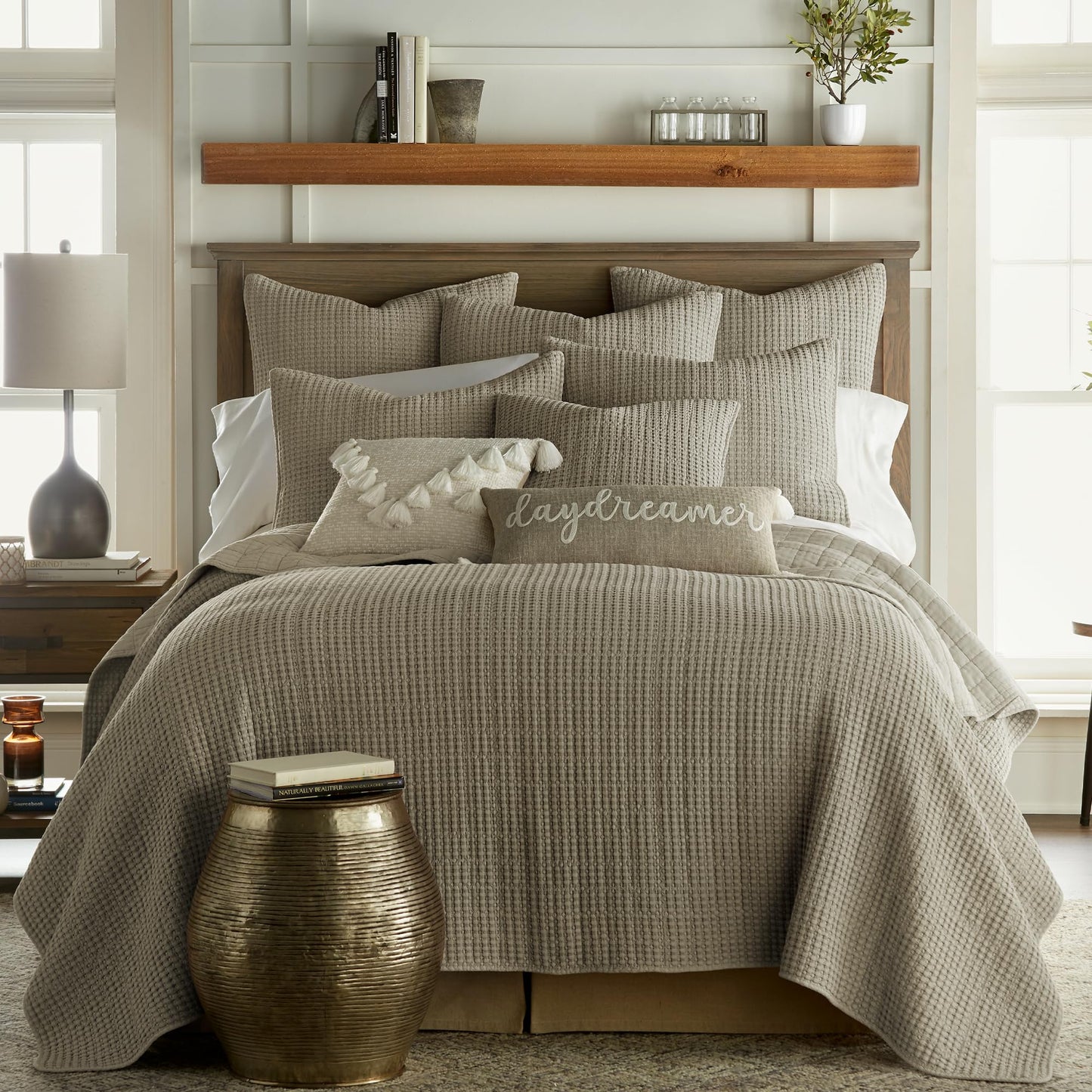 Levtex Home Mills Waffle King/Cal King Quilt Set (106x92in) with 2 Pillow Shams