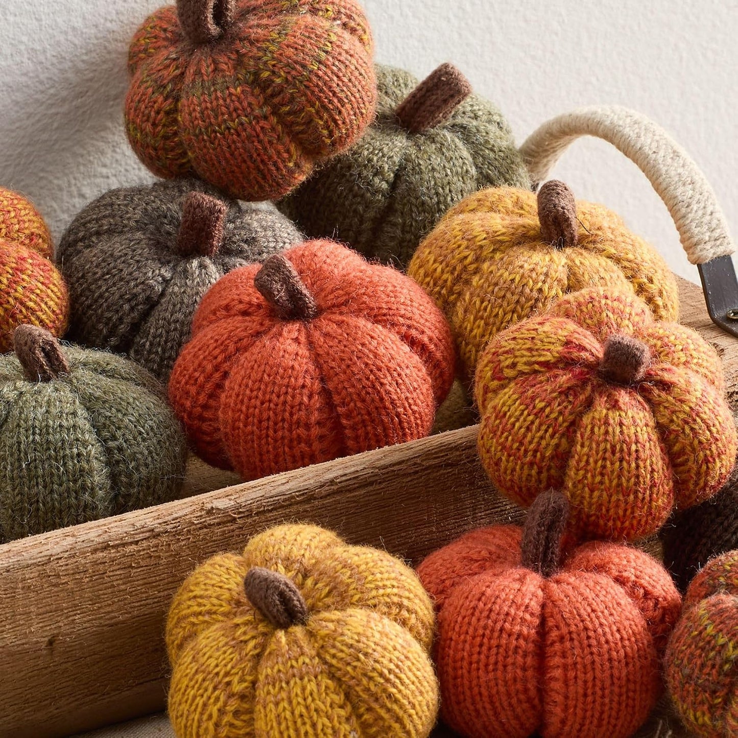 Set of 3 Cozy Knit Pumpkins