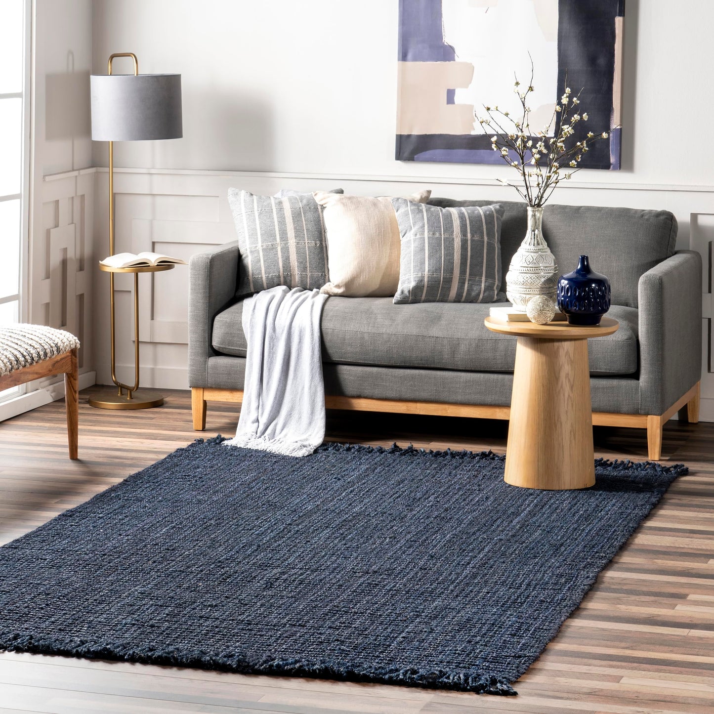 Chocolate Solid Flatweave Area Rug, 5' x 8'