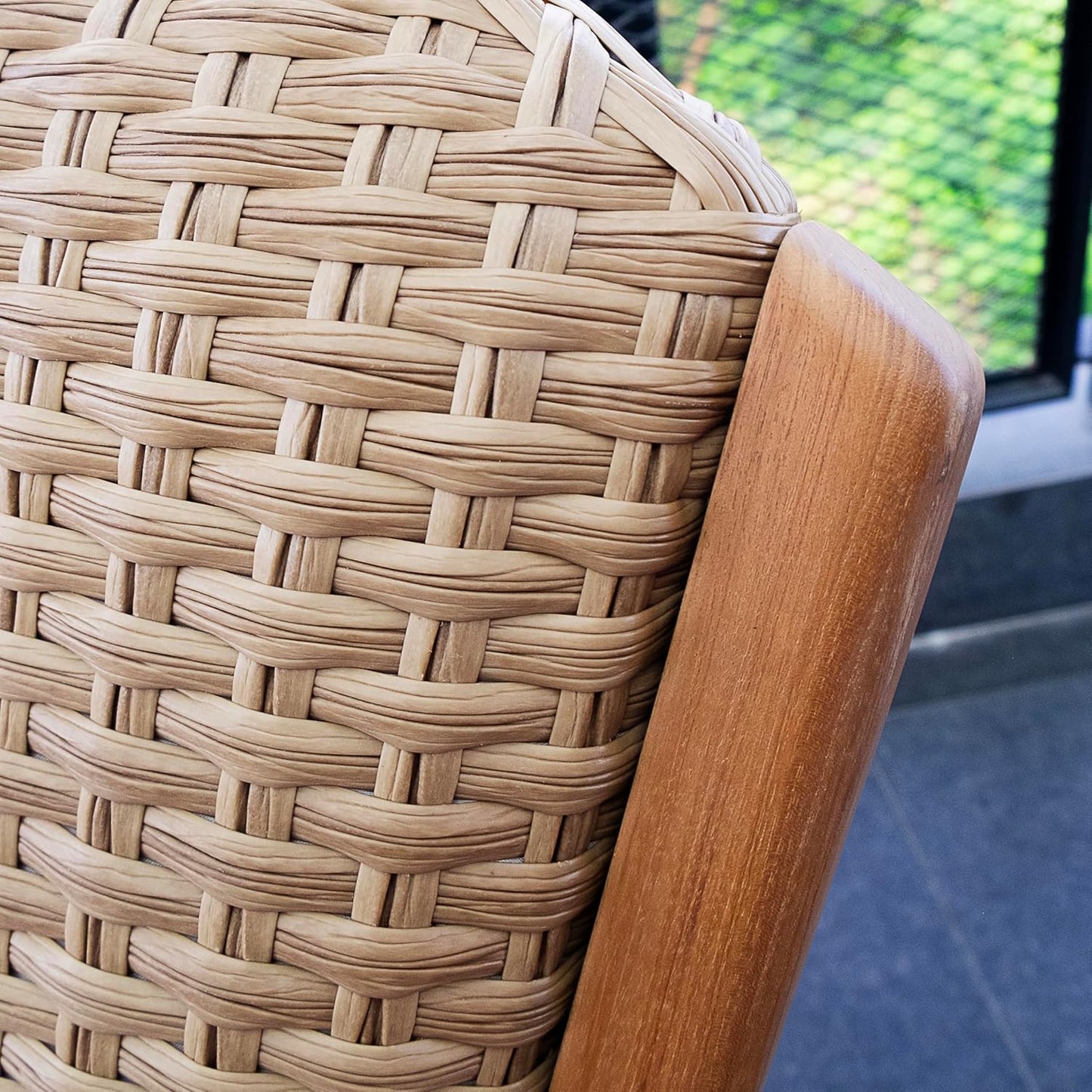 Cambridge Casual Camden Chair with Ottoman, Wicker Accent, Patio Lounge for Porch